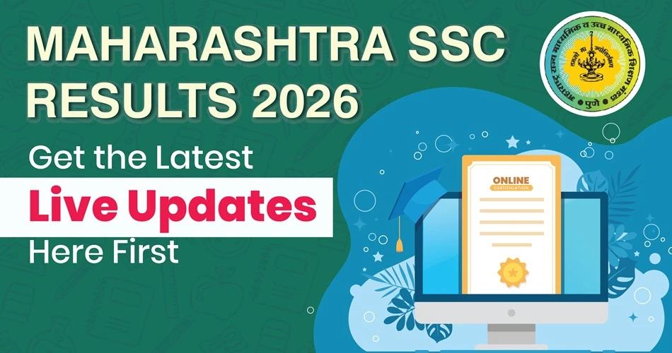 Maharashtra SSC Results 2026 banner for live updates with official board logo and online certificate icon