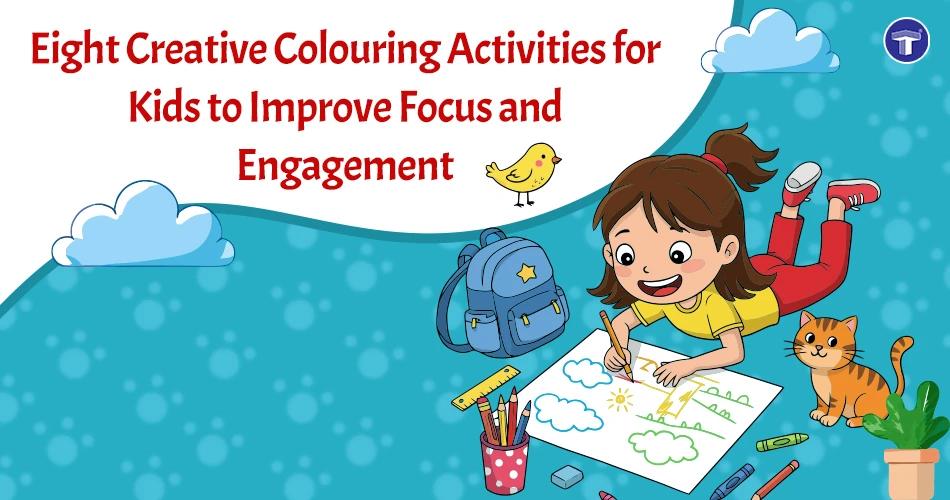 Parents guiding their kids to practice creative colouring at home