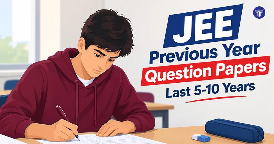 JEE aspirant practising with previous year question papers from the last 5–10 years