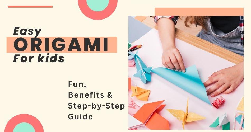 Child making easy origami with colorful paper – fun craft activity for kids with step-by-step guide