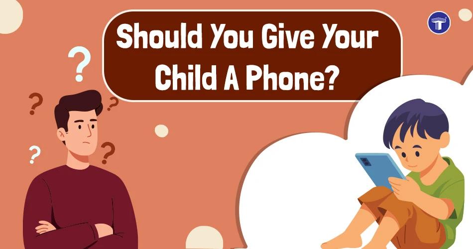 Illustration showing the impact of smartphone usage on kids