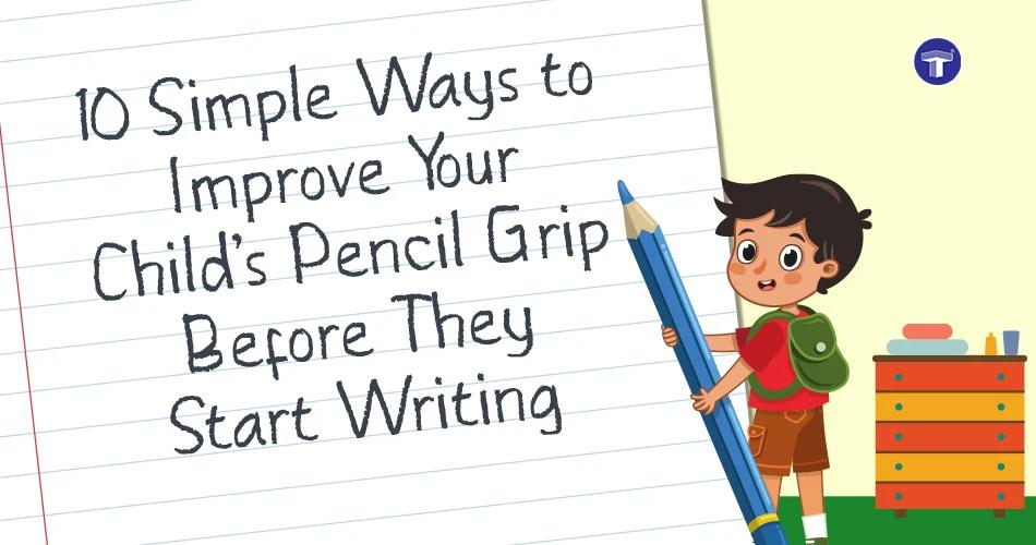 Child practising correct pencil grip through playful pre-writing activities at home